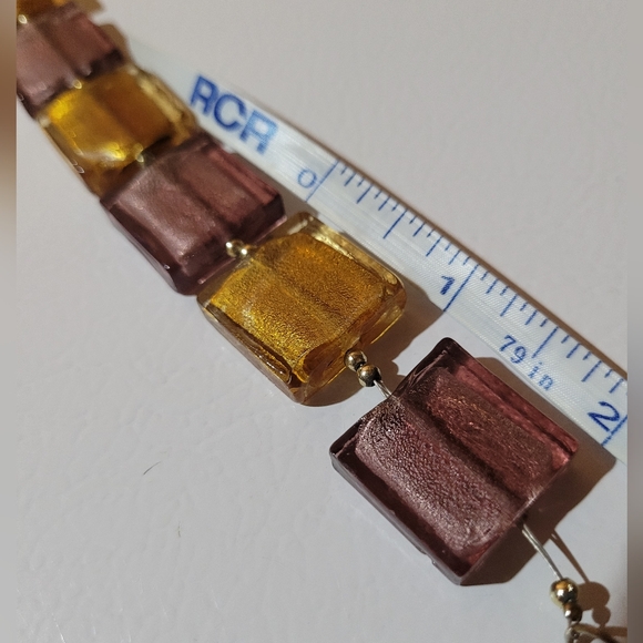 Square glass beaded necklace - Picture 4 of 4
